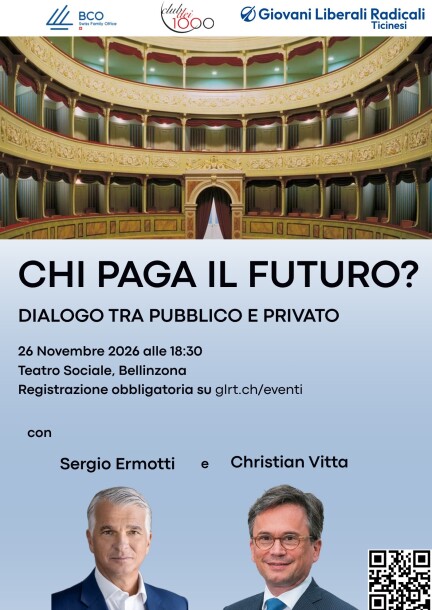Chi paga il futuro? Dialogo tra pubblico e privato - Conferenze - Teatro Sociale Bellinzona