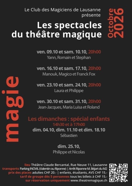 Spectacles du Théâtre Magique 2026 - Théâtre et arts vivants - Théâtre Claude-Bercantal