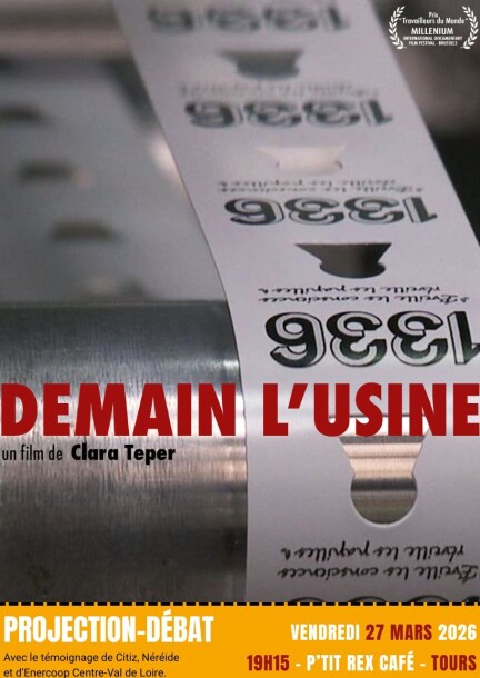 Projection-débat - Demain l'usine - 27/03/2026 - Kino - P'tit Rex café