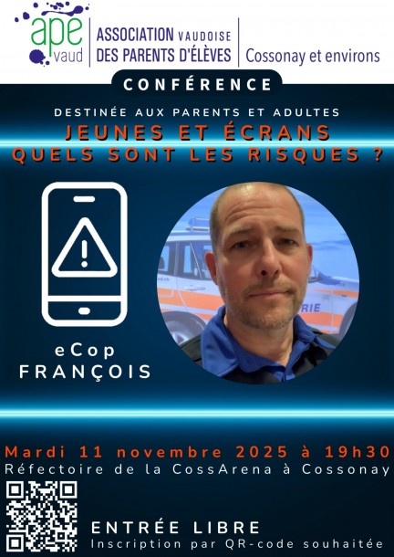 eCop François — Jeunes et écrans : quels sont les risques ? - Conférences