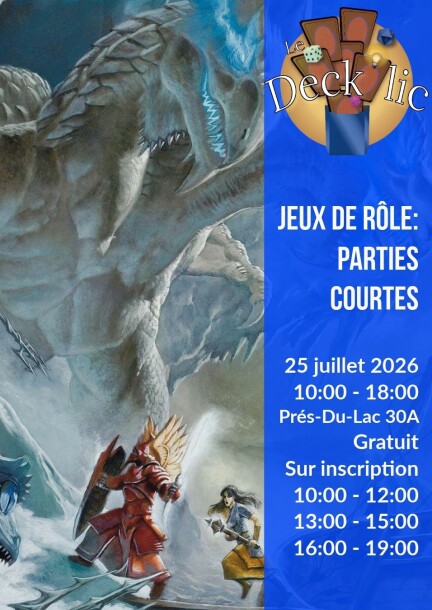 Journée Jeux de Rôles: Parties courtes - Loisirs - Deck'lic