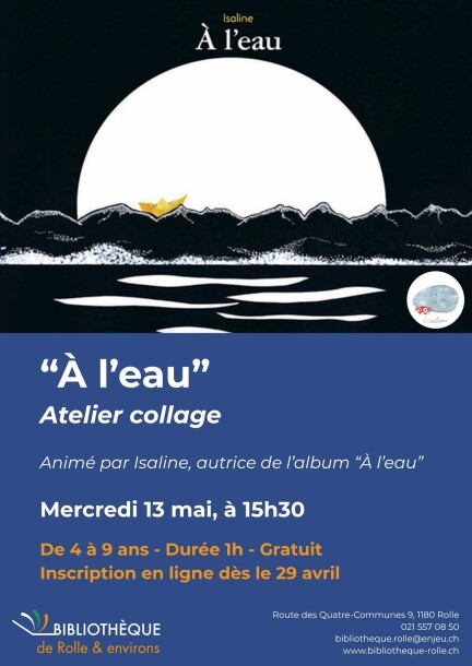 Atelier créatif "À l'eau" - Ateliers et stages - Bibliothèque de Rolle & Environs