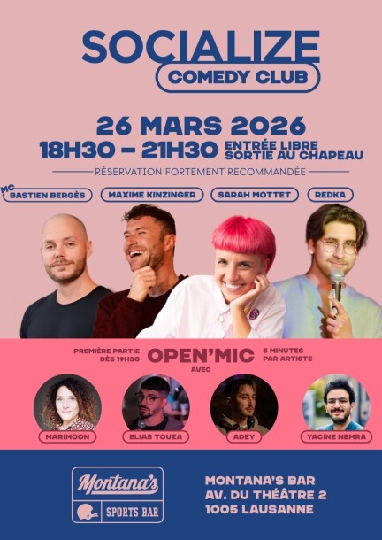 Socialize Comedy Club - 26 mars 2026 - Humor und Komödie