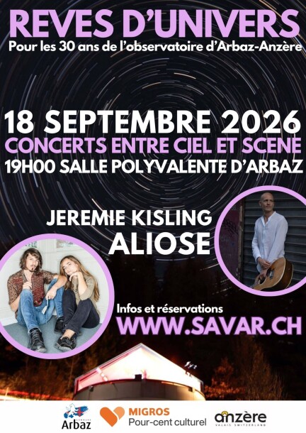 ENTRE CIEL ET SCENE avec Aliose et J. Kisling - Concerts - Salle polyvalente d'Arbaz