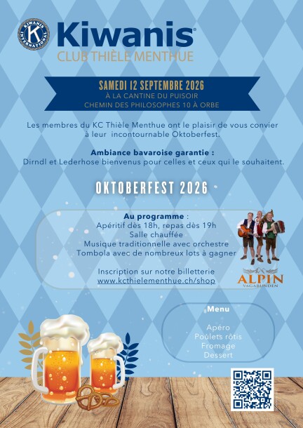 Oktoberfest 2026 – KC Thièle Menthue - Festivals