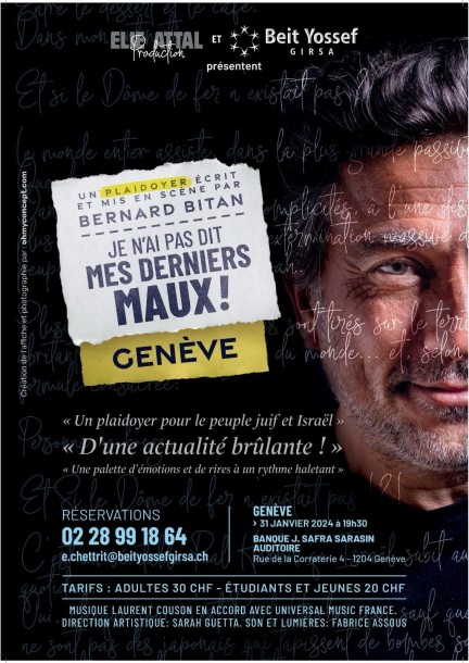 Je n'ai pas dit mes derniers maux ! - Kultur und Spektakel