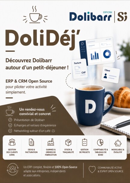 DoliDéj' - La Chaux-de-Fonds - Découvrez Dolibarr autour d’un café - Workshops and courses - Reset Bar