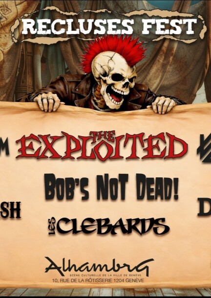 Pass Vendredi Recluses fest #10 avec Tagada Jones + Darcy + Bob's not Dead - Concerti - Alhambra Genève