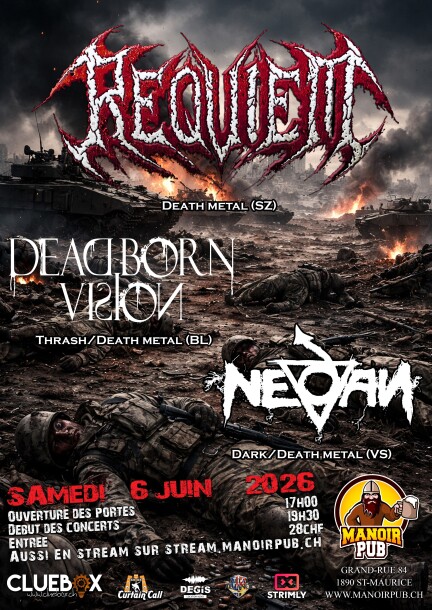 Requiem + Dead Born Vision + Nedan @ManoirPub - Concerts - Manoir Pub