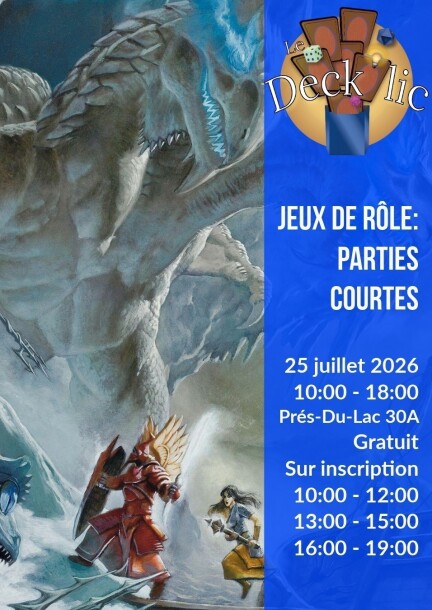 Journée Jeux de Rôles: Parties courtes - Loisirs - Deck'lic