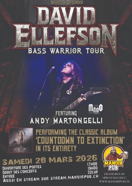 David Ellefson - Bass Warrior Tour @ManoirPub - Concerts - Manoir Pub