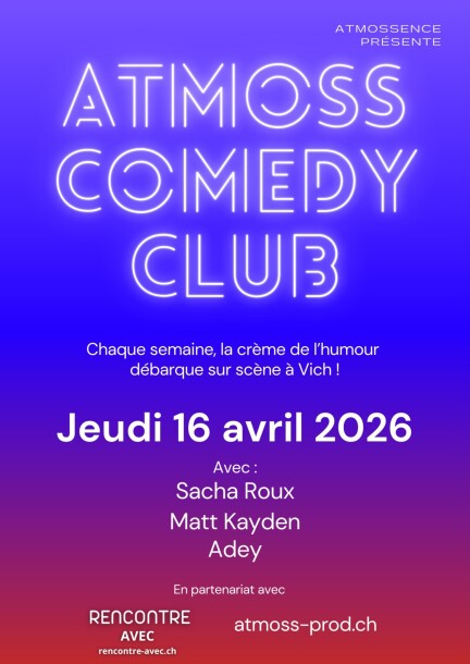 Atmoss Comedy - Jeudi 16 avril 2026 - Humour et comédie - VicArena