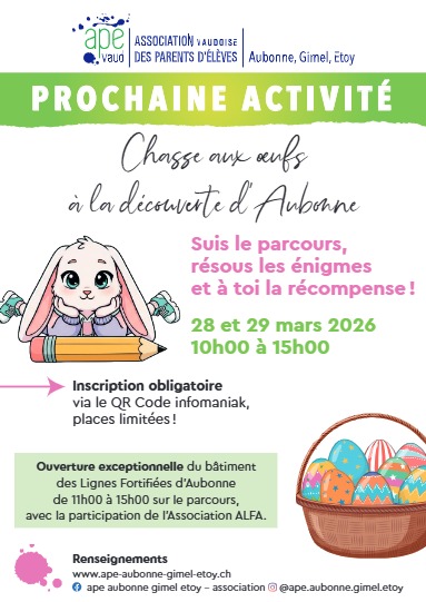 Chasse aux oeufs - A la découverte d'Aubonne - 28 et 29 mars 2026