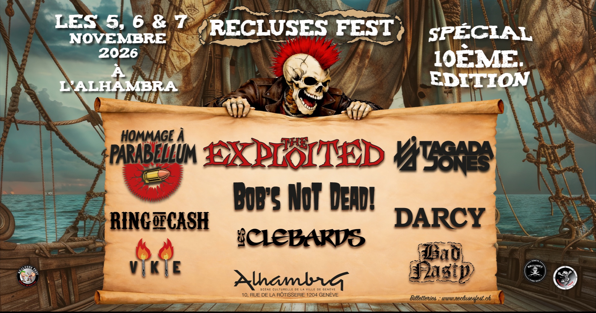 Recluses Fest #10 Avec The Exploited + Tagada Jones + Hommage Parabellum + Darcy + Les Clébards
