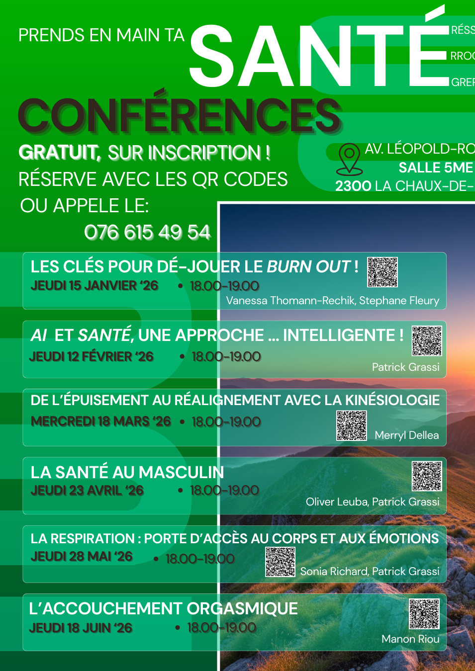Conferénces: "Prends en main ta Santé" 2026