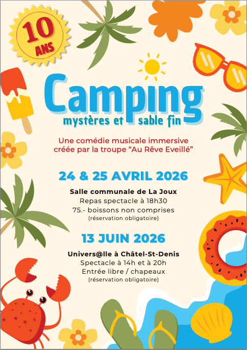 Comédie musicale - camping - souper spectacle